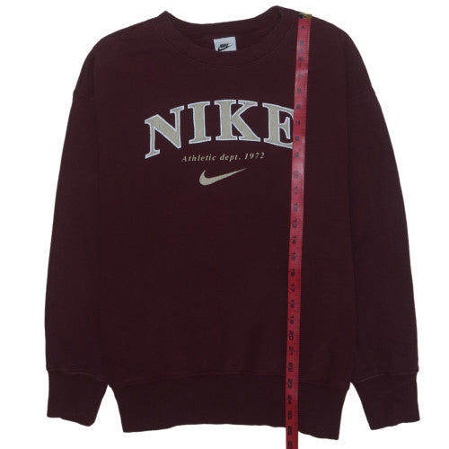Nike Womens Burgundy Crew Neck Pullover Sweatshirt S