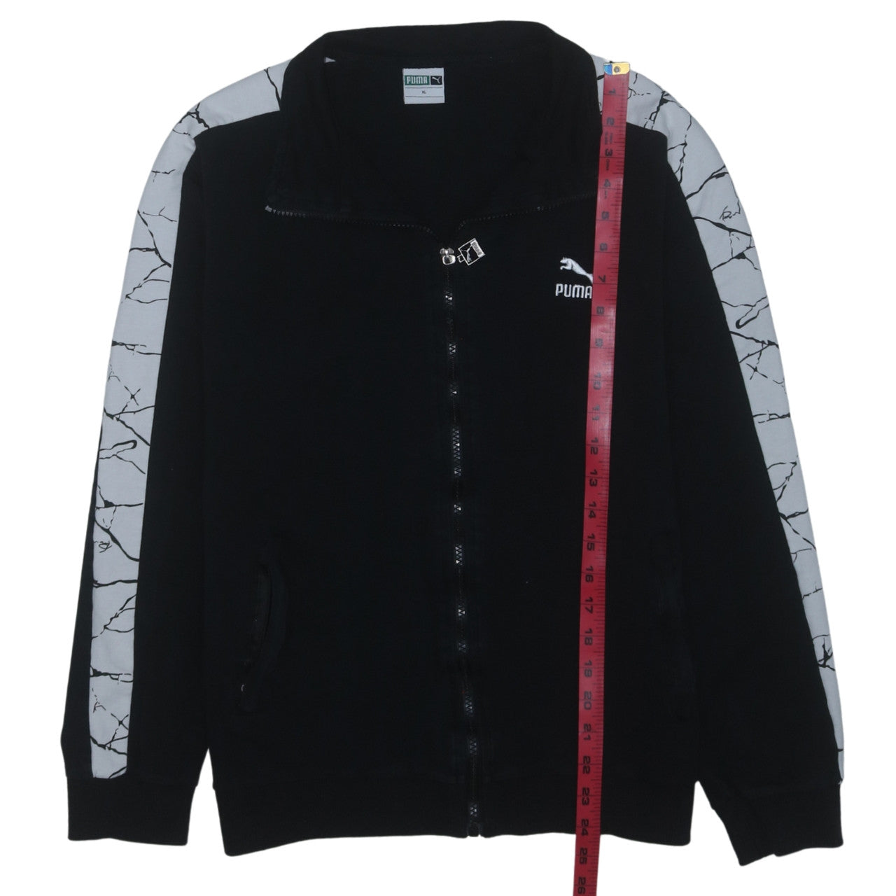 Puma Men's Black XL Track Jacket with Contrast Sleeves