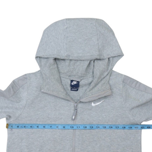 Nike Womens Grey Full Zip Hoodie Medium Cotton Blend Activewear