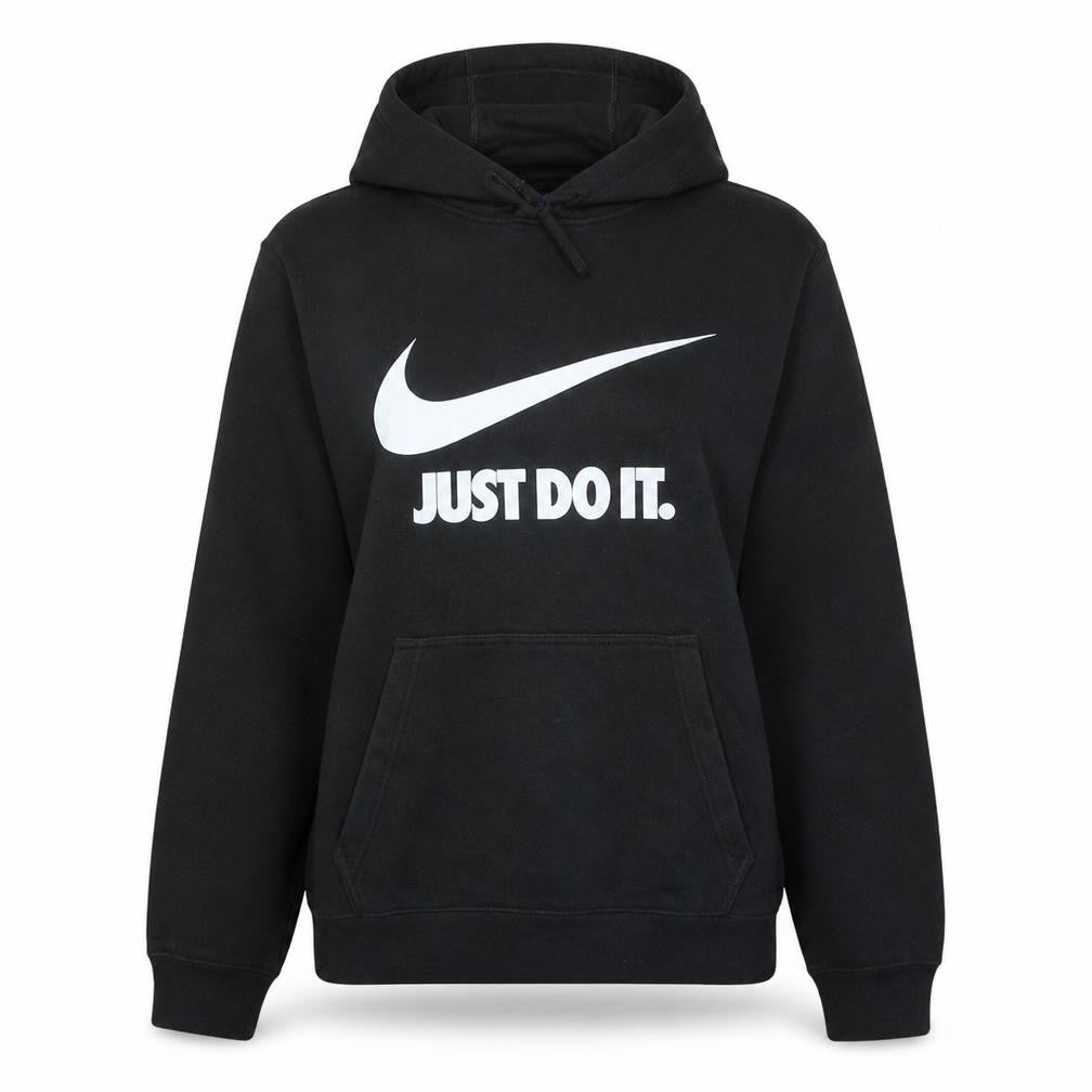 Nike Women's Black Medium Pullover Hoodie 'Just Do It' Logo Sweatshirt