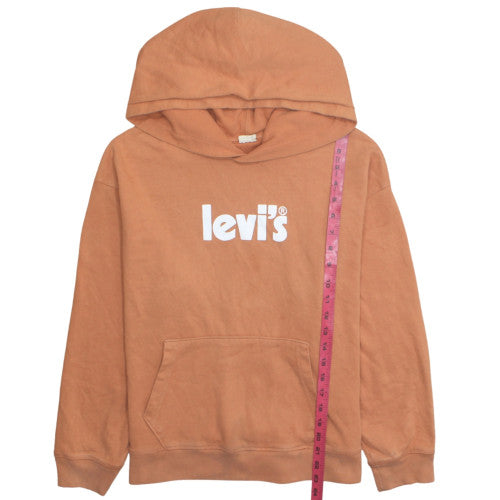 Levi's Womens Brown Pullover Hoodie L Logo Cotton Casual