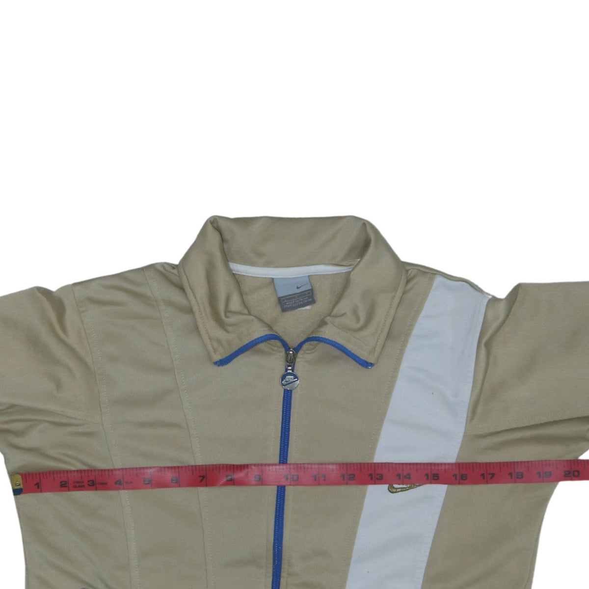 Nike Women's Beige Track Jacket L Full Zip Colourblock Sportswear