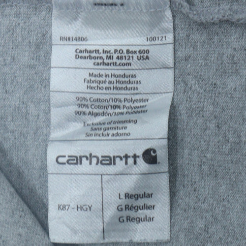 Carhartt Men's Grey Short Sleeve Pocket T-Shirt Size L Regular Fit