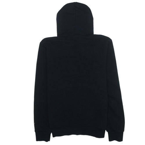 Puma Men's Black Pullover Hoodie M Gold Logo Fleece Sweatshirt
