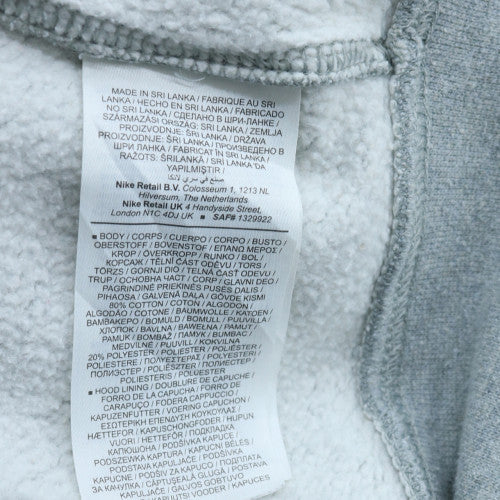 Nike Men's Grey Full Zip Hoodie M Regular Fit Fleece Sweatshirt