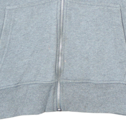 Calvin Klein Jeans Women Grey Full Zip Hoodie L Cotton Logo Casual