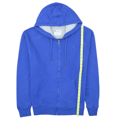 Champion Men's Blue Full Zip Fleece Hoodie Size L