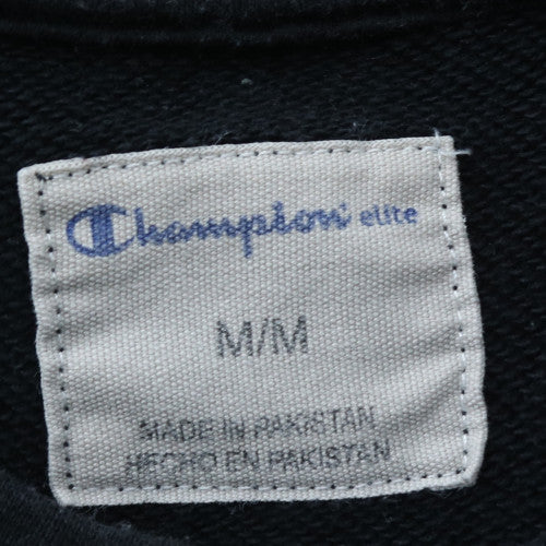 Champion Mens Black M Pullover Sweatshirt Embroidered Logo Crew Neck
