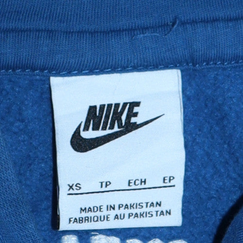 Nike Men's Blue Pullover Hoodie XS Graphic Logo Fleece Sweatshirt