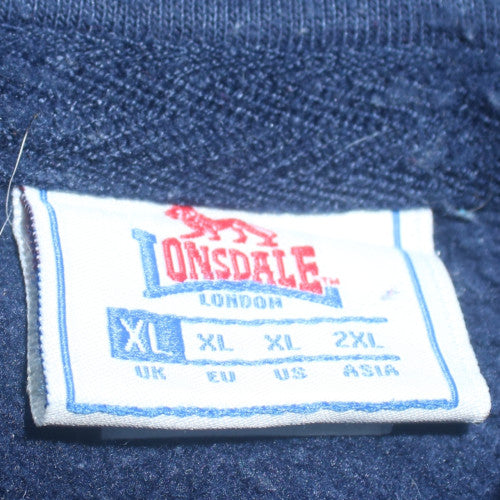 Lonsdale Men's Blue Pullover Hoodie XL Fleece Sportswear