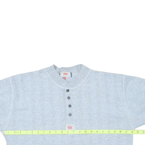 Levi's Men's Light Blue Henley Short Sleeve T-Shirt Size L Cotton Blend