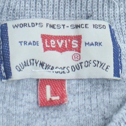 Levi's Men's Light Blue Henley Short Sleeve T-Shirt Size L Cotton Blend