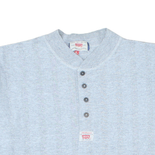 Levi's Men's Light Blue Henley Short Sleeve T-Shirt Size L Cotton Blend