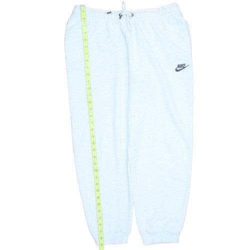 Nike Women's White L Fleece Tapered Sweatpants with Logo