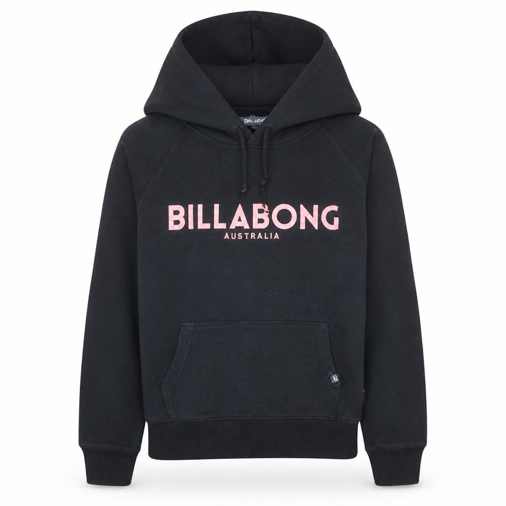 Billabong Girls Black Pullover Hoodie Size 14 Years Logo Fleece Sweatshirt