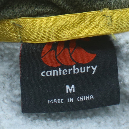 Canterbury Men Green Pullover Hoodie M Fleece Sports Logo Rugby