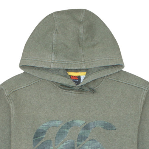 Canterbury Men Green Pullover Hoodie M Fleece Sports Logo Rugby