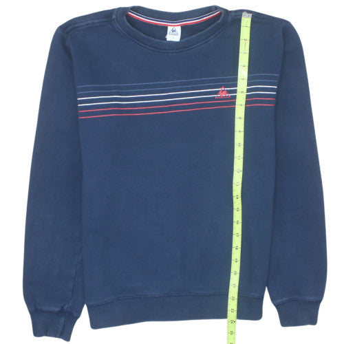 Le Coq Sportif Mens Blue Small Pullover Sweatshirt Crew Neck