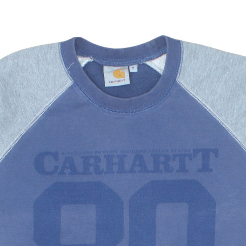 Carhartt Men’s Blue Crew Neck Pullover Logo Sweatshirt M