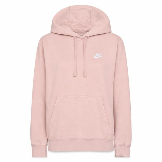Nike Women's Pink Pullover Hoodie Size S Cotton Blend Logo Sweatshirt