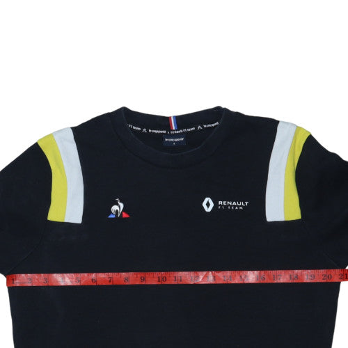 Le Coq Sportif Men Black Sweatshirt Small Crew Neck F1 Team Pullover