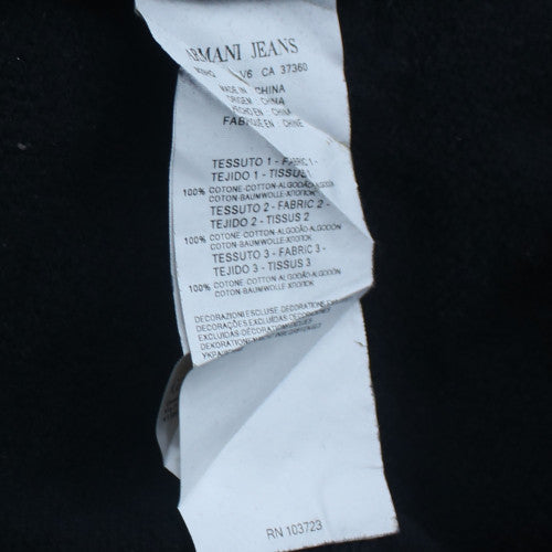 Armani Jeans Men's Black XL Henley Style Hooded Sweatshirt