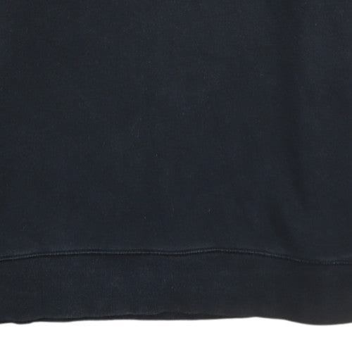 Armani Jeans Men's Black XL Henley Style Hooded Sweatshirt