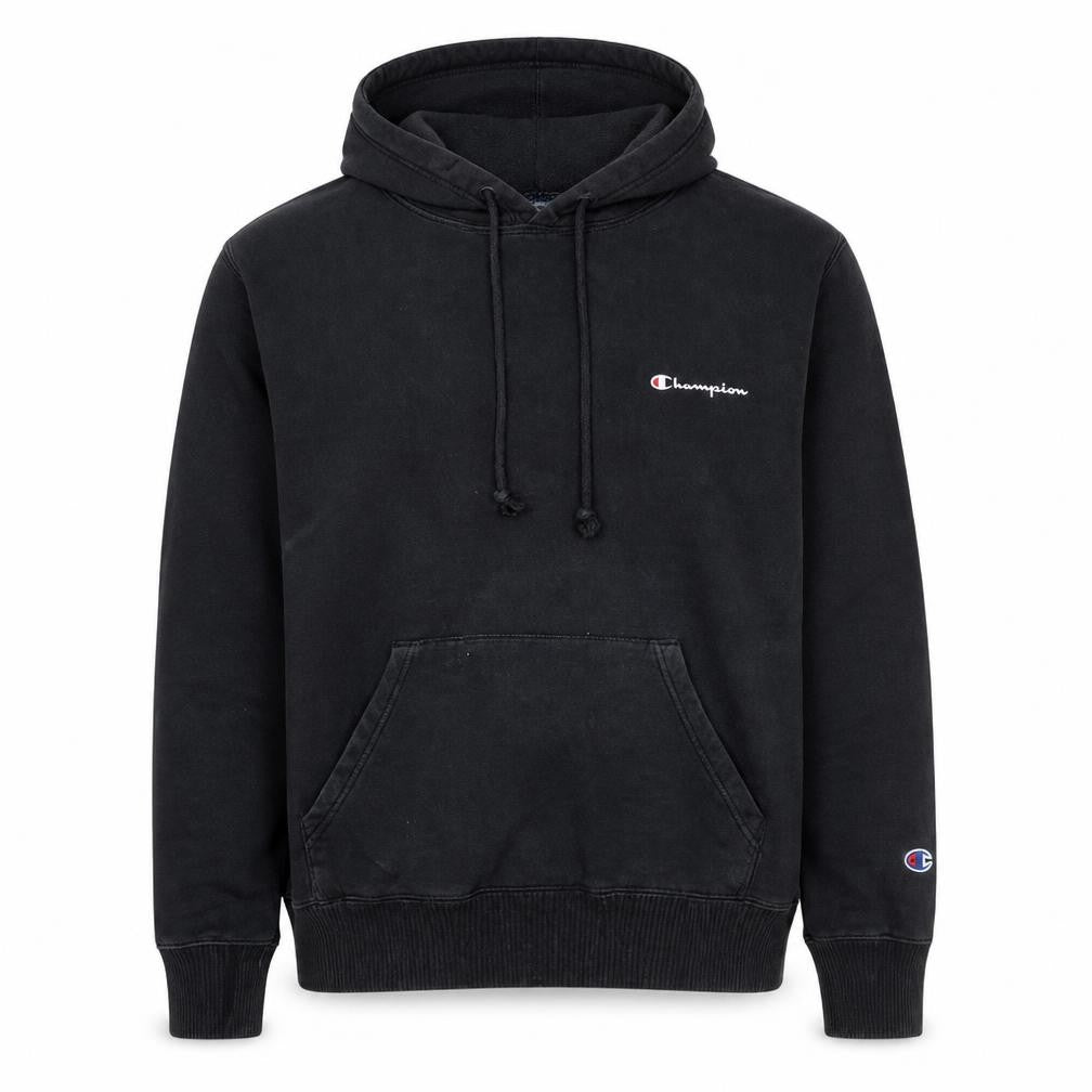 Champion Men's Black XL Pullover Hoodie with Logo and Kangaroo Pocket