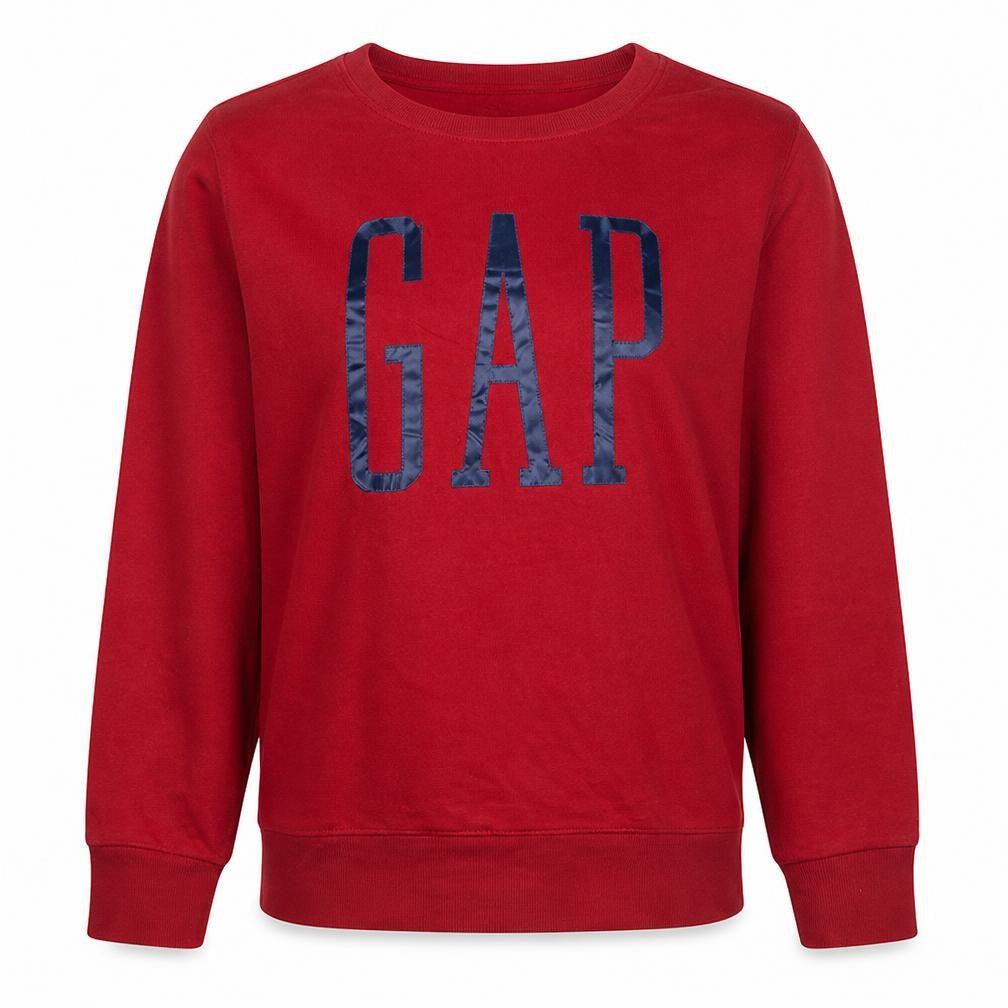 Gap Womens Red Crew Neck Pullover Sweatshirt Size L Cotton Blend