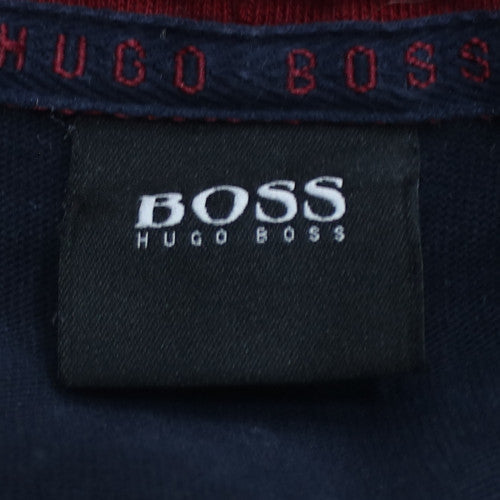 Hugo Boss Men's Blue Full Zip Hoodie Sweatshirt L Cotton Blend