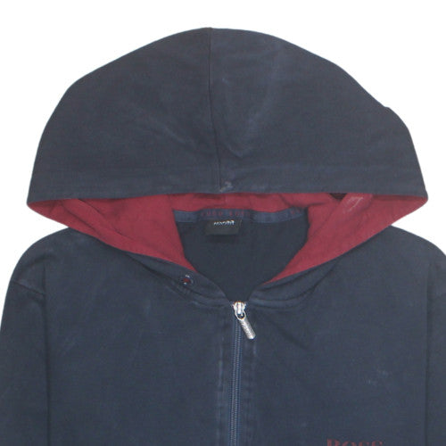 Hugo Boss Men's Blue Full Zip Hoodie Sweatshirt L Cotton Blend