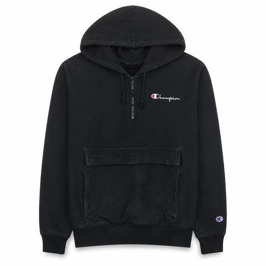Champion Mens Black Large 1/4 Zip Reverse Weave Hoodie