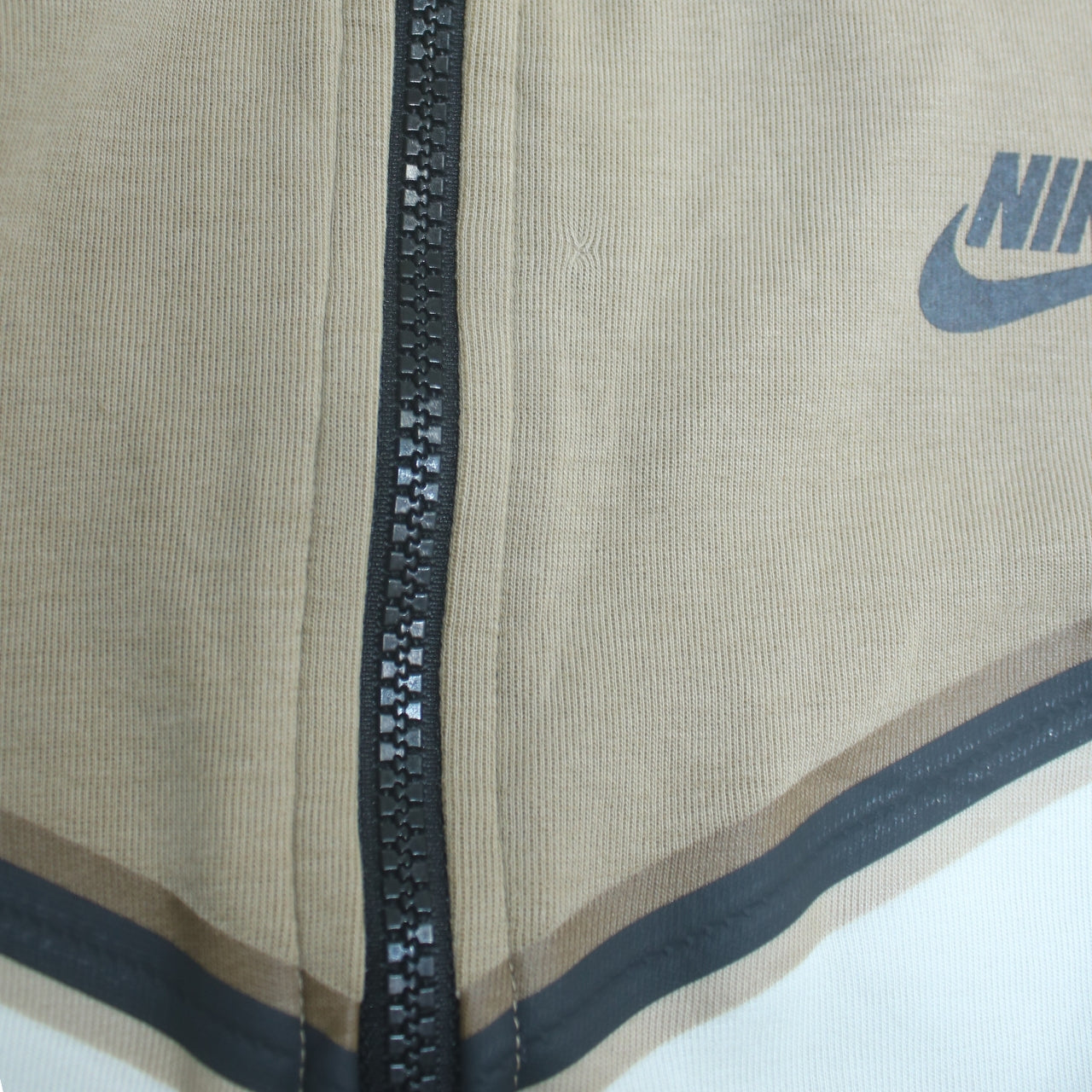 Nike Men's Beige Full Zip Hoodie Size S Cotton Casual Sportswear