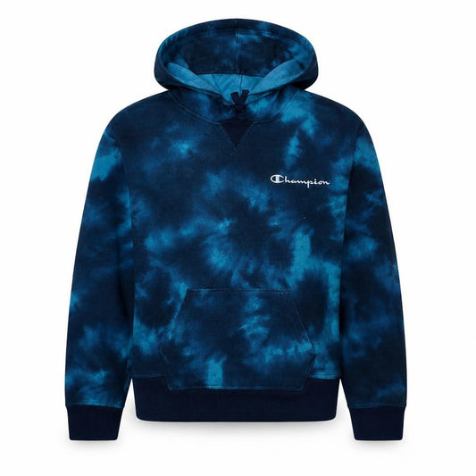 Champion Men's Blue Tie-Dye Pullover Hoodie XL Fleece