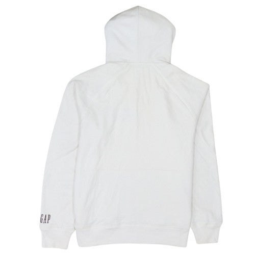 GAP Women White Hooded Pullover Hoodie Size M Cotton Blend