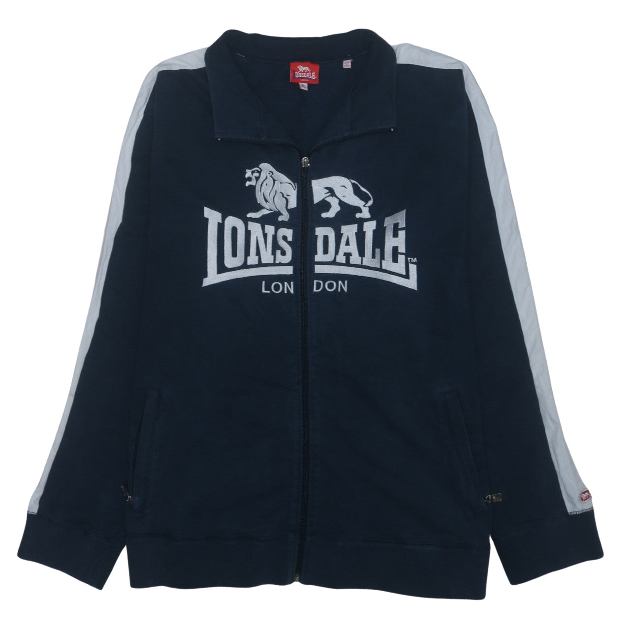 Lonsdale Men's Blue Full Zip Logo Sweatshirt XL