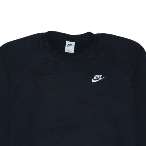 Nike Womens Black L Sweatshirt Crew Neck Pullover Cotton Blend