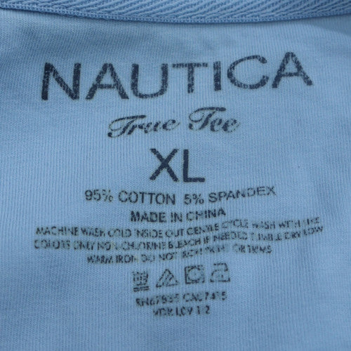 Nautica Men's Light Blue XL Crew Neck Cotton Blend T-Shirt