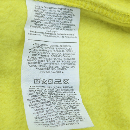 Nike Women Yellow Cotton Blend Crew Neck Pullover Sweatshirt M