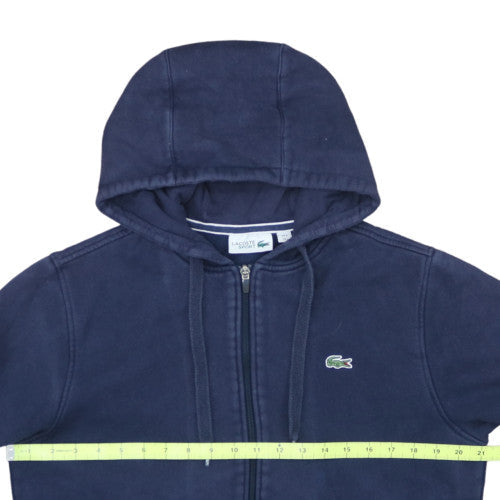 Lacoste Sport Womens Navy Full Zip Hoodie Size L Cotton Blend