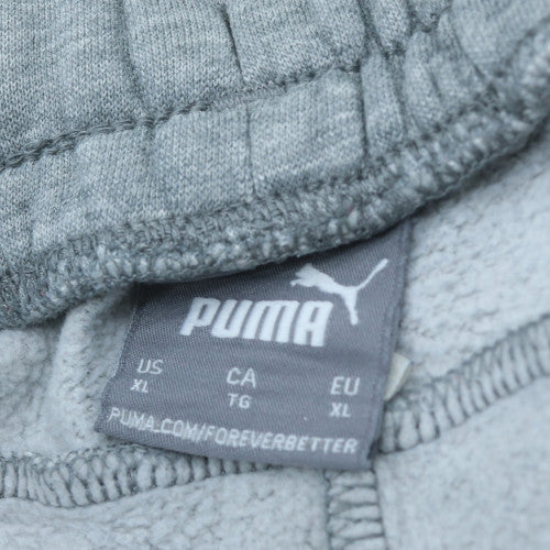 Puma Men’s Grey XL Fleece Sweatpants Joggers Casual Tapered