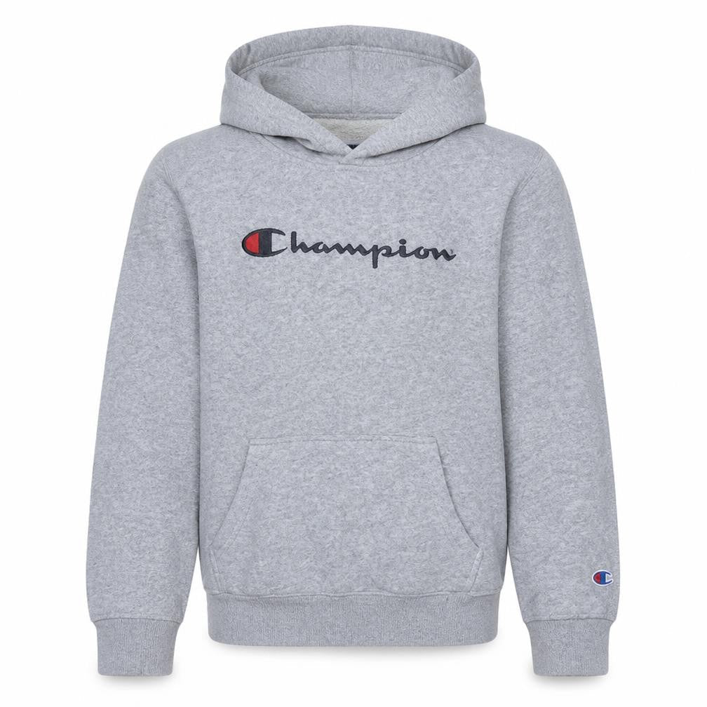 Champion Boys Grey Pullover Hoodie Size 14 Classic Fit Fleece Lined