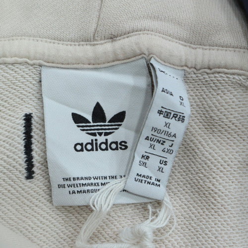 Adidas Women Beige XL Pullover Hoodie Cotton Logo Casual