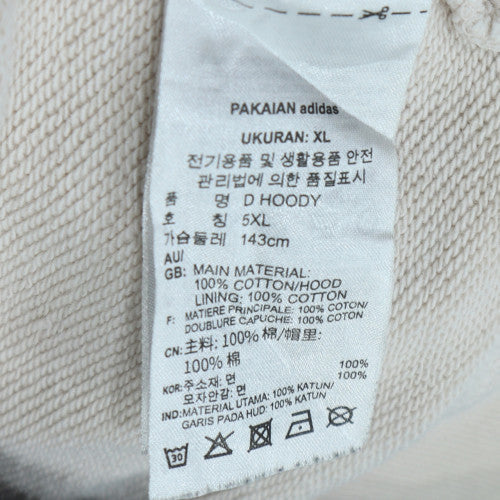 Adidas Women Beige XL Pullover Hoodie Cotton Logo Casual