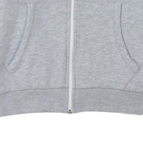 Tommy Jeans Men Grey Full Zip Hoodie L Regular Fit Cotton Blend