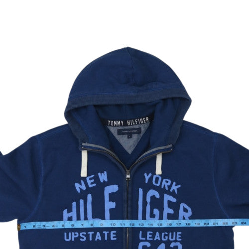 Tommy Hilfiger Men's Blue Full Zip Hoodie L Logo Sportswear