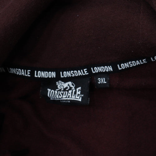 Lonsdale Mens Brown 3XL Pullover Hoodie with Logo Pocket
