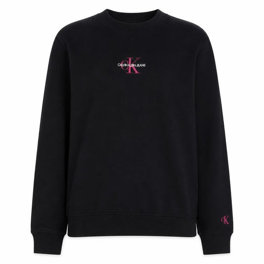 Calvin Klein Jeans Women Black L Sweatshirt Logo Cotton Crew Neck