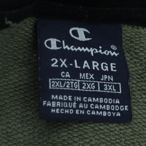 Champion Men's Green 2XL Full Zip Fleece Sweatshirt