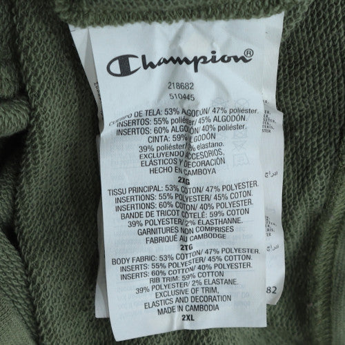 Champion Men's Green 2XL Full Zip Fleece Sweatshirt